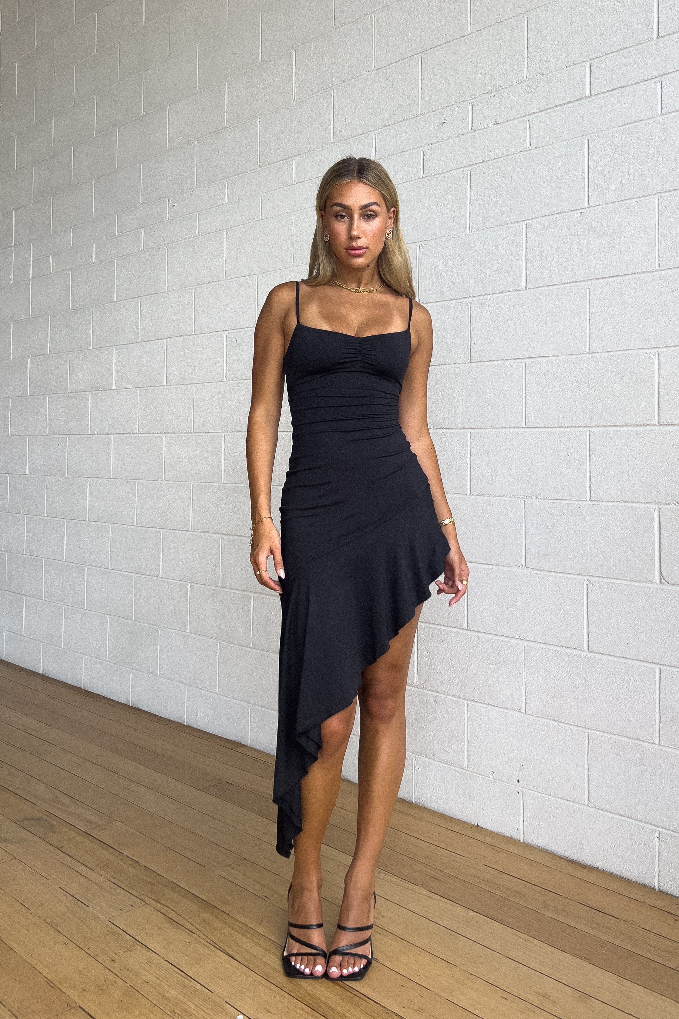 Fleur Midi Dress - Black  GEMMACHIC