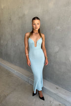 Blue Maxi Dress - SAMPLE SALE  GEMMACHIC