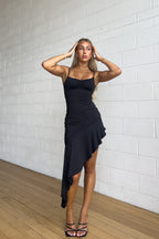 Fleur Midi Dress - Black  GEMMACHIC