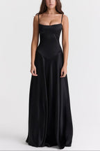 ANABELLA Black Lace Up Maxi Dress  GEMMACHIC