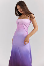 ANABELLA Ombre Print Lace Up Maxi Dress  GEMMACHIC