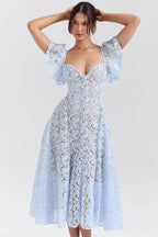 AUSTEN Bluebell Floral Lace Midi Dress  Gemma Chic