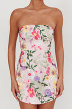 Entered The Chat Strapless Mini Dress Multi  GEMMACHIC