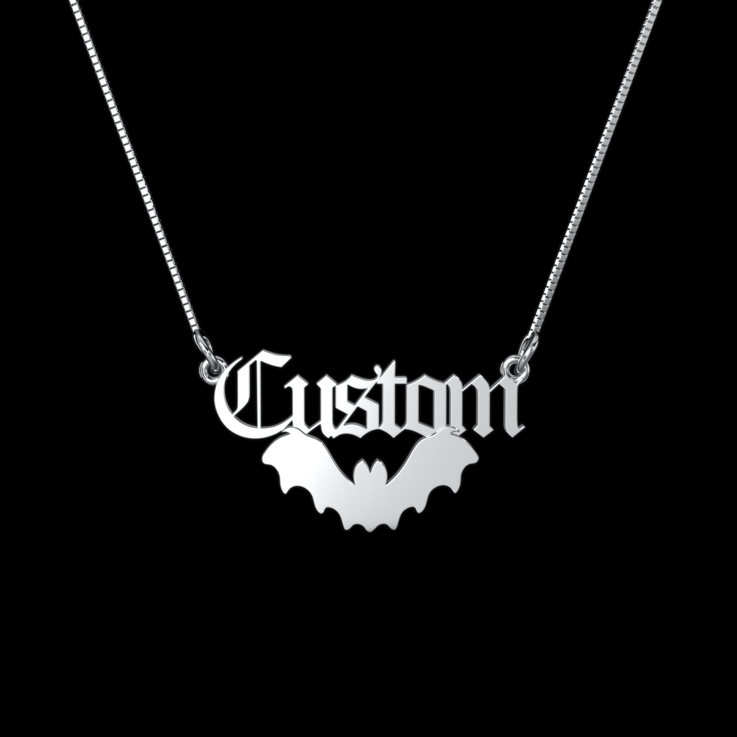 Bat Personalized Necklace  GEMMACHIC