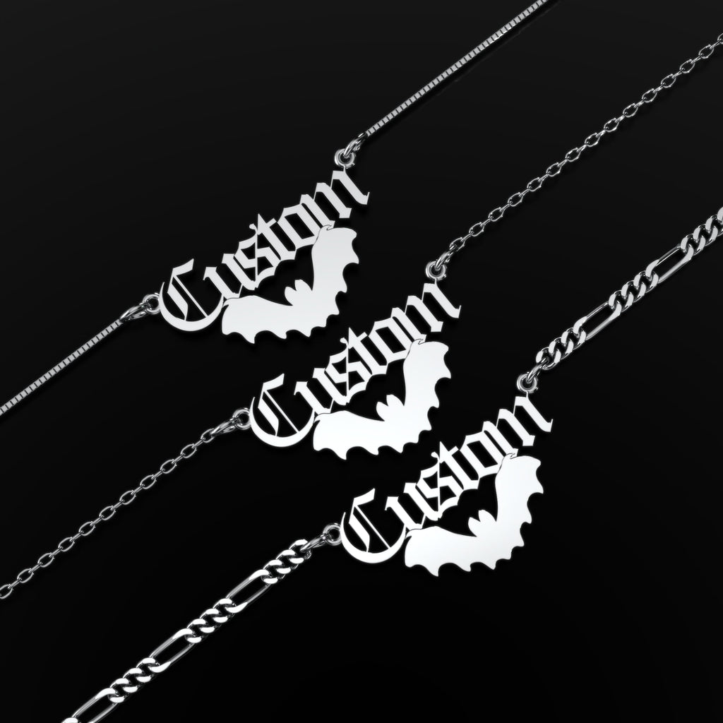 Bat Personalized Necklace  GEMMACHIC
