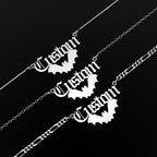 Bat Personalized Necklace  GEMMACHIC
