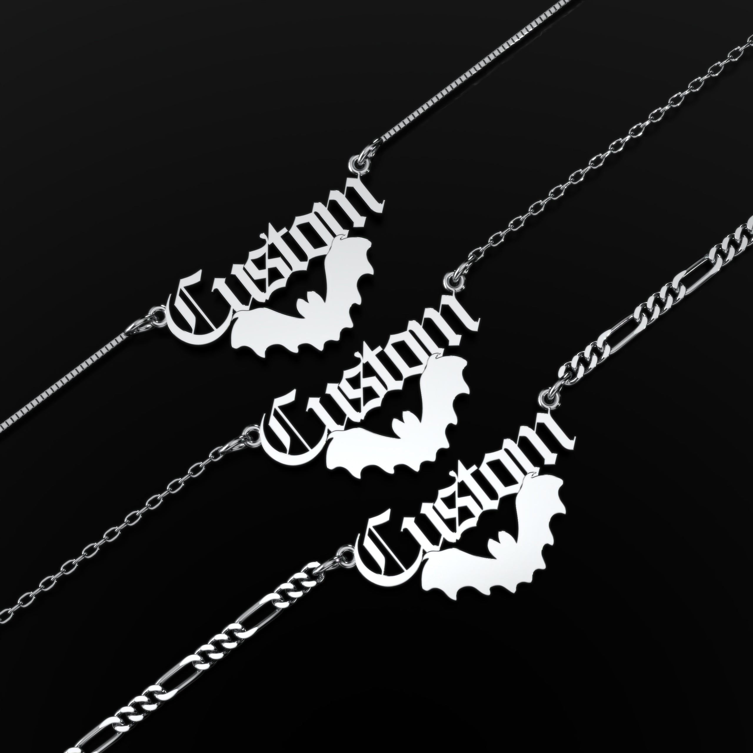 Bat Personalized Necklace  GEMMACHIC