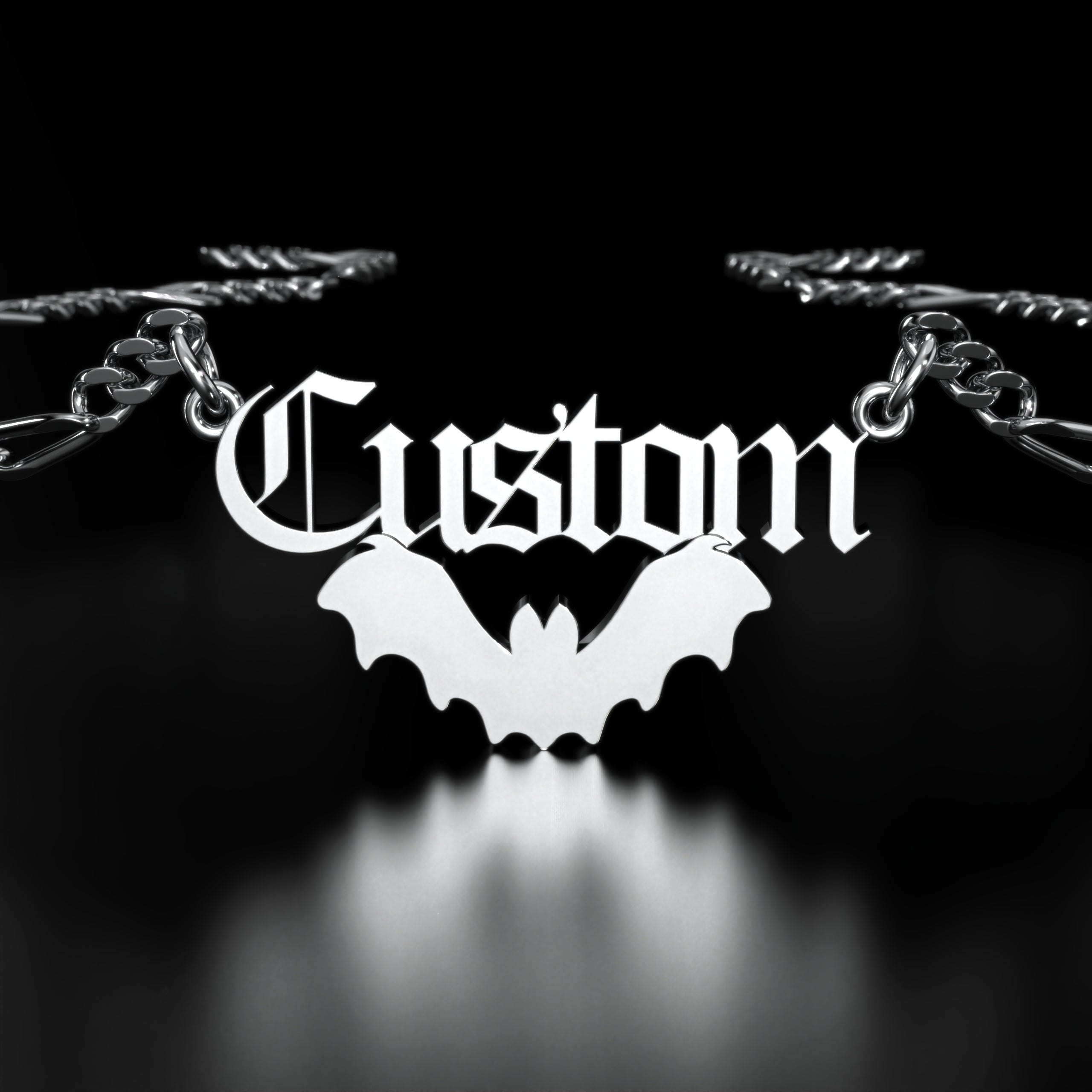 Bat Personalized Necklace  GEMMACHIC
