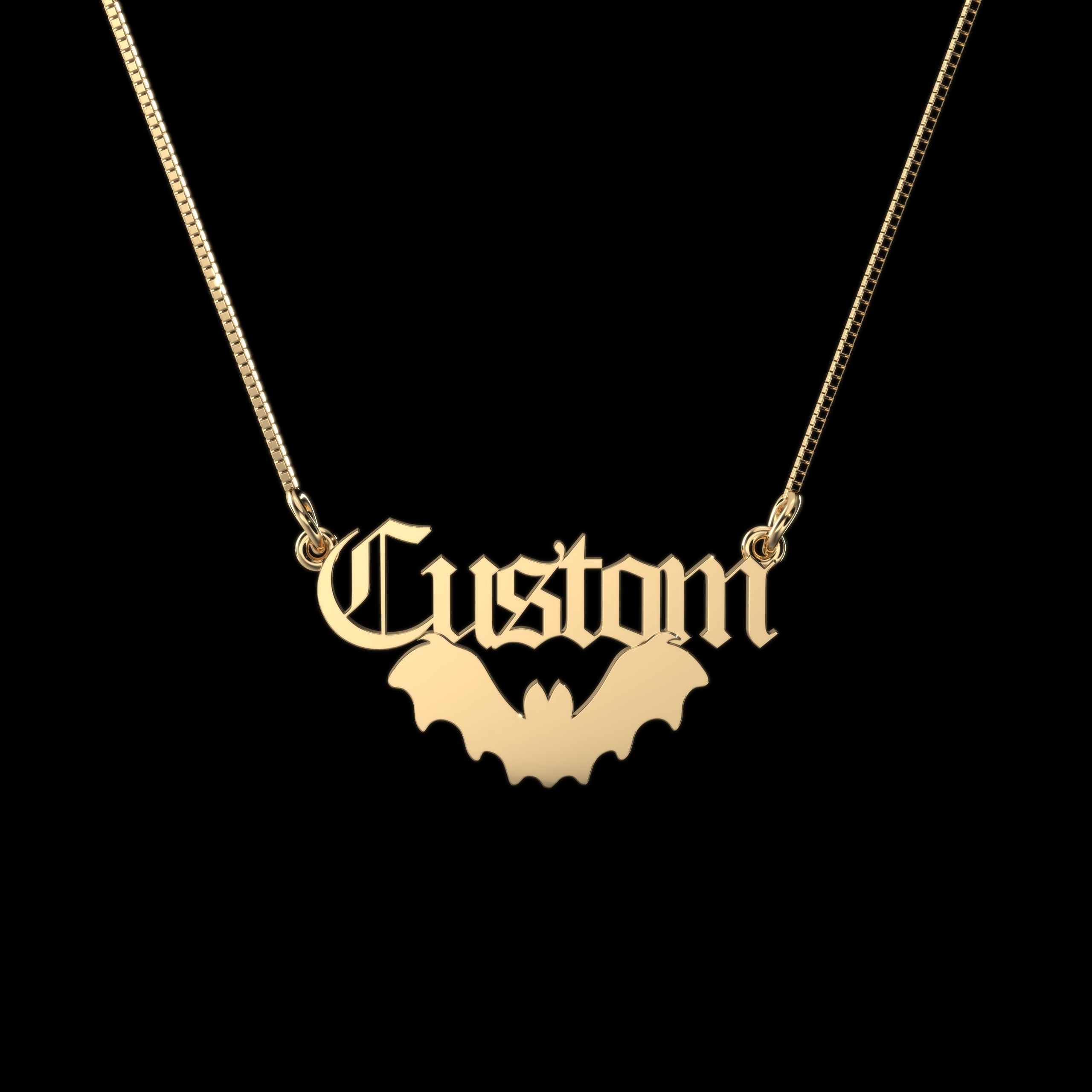 Bat Personalized Necklace  GEMMACHIC