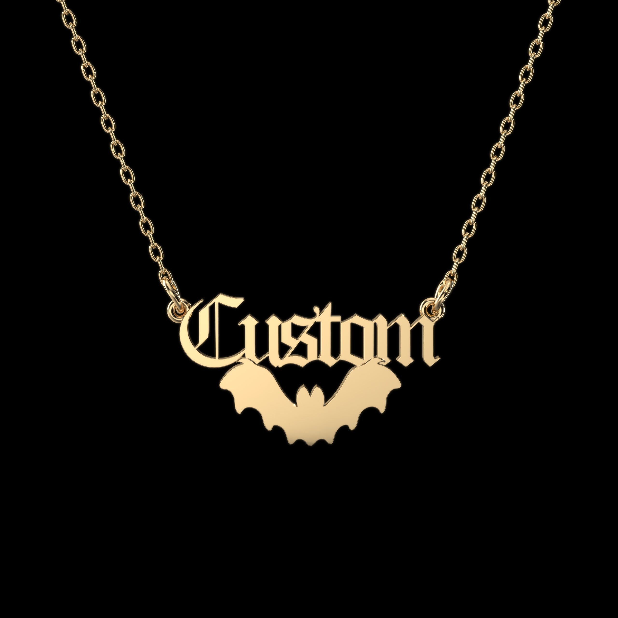Bat Personalized Necklace  GEMMACHIC