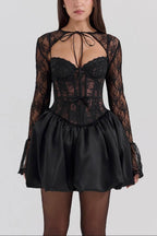 Beauty_Black_Lace_Puffball_Mini_Dress_2