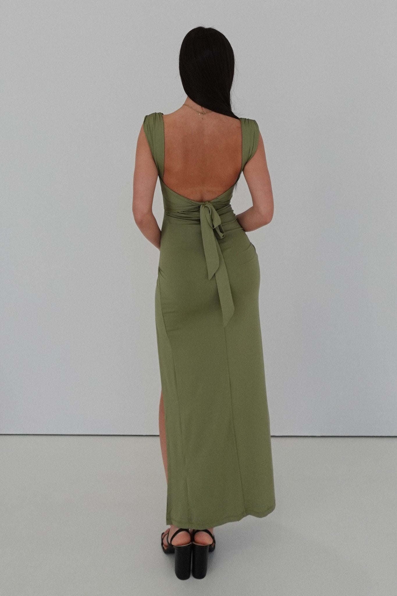 Polly Midi Dress - Khaki  GEMMACHIC