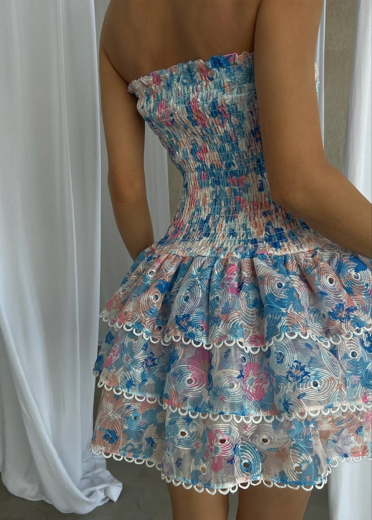Vienna Dress - Blue Floral  GEMMACHIC
