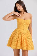 CAROLINA Apricot Lace Corset Mini Dress  Gemma Chic