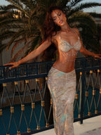 CATERINA MAXI DRESS IRIDESCENT PEARL  Gemma Chic