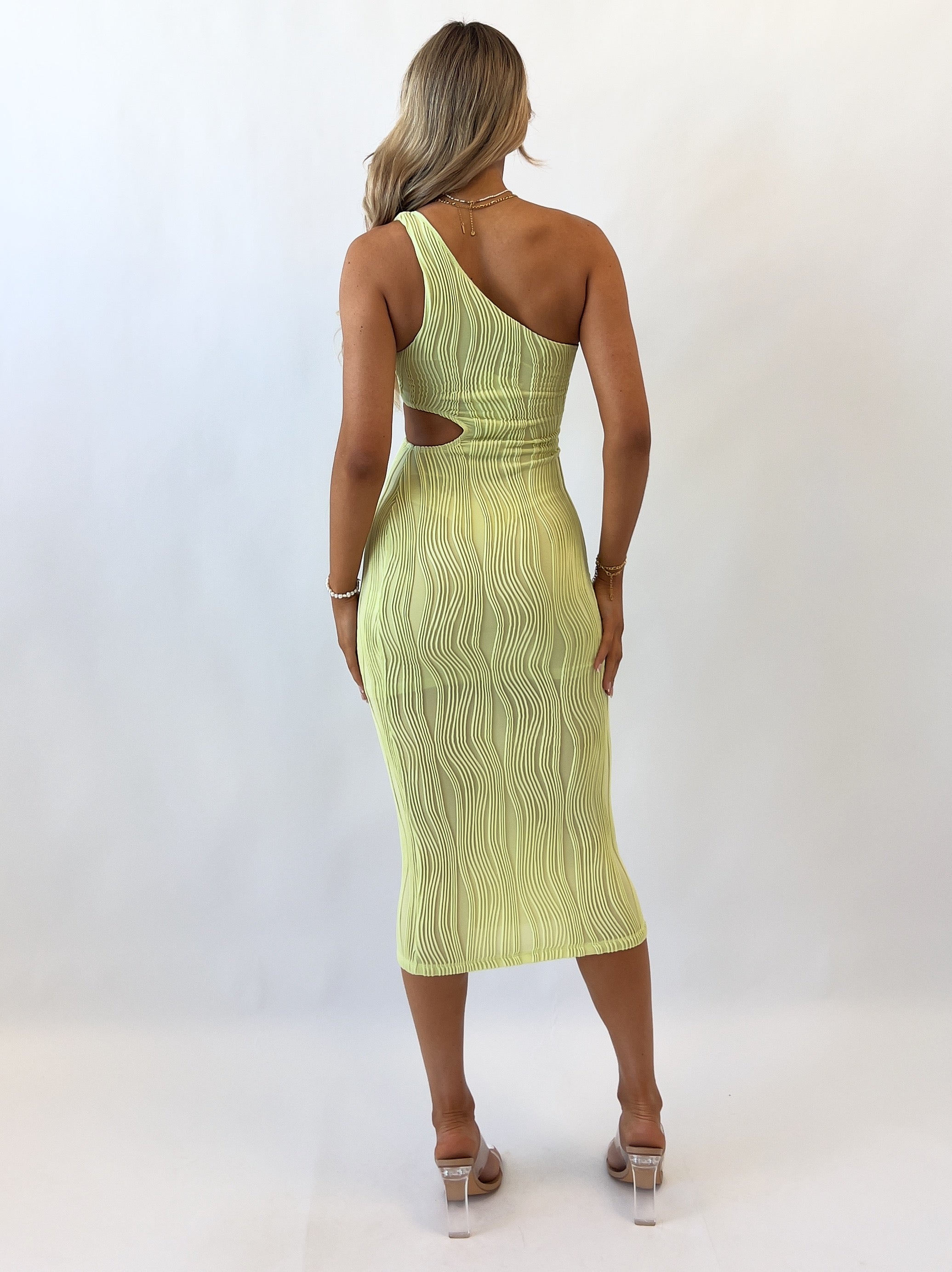 Klara Midi Dress - Lime  GEMMACHIC