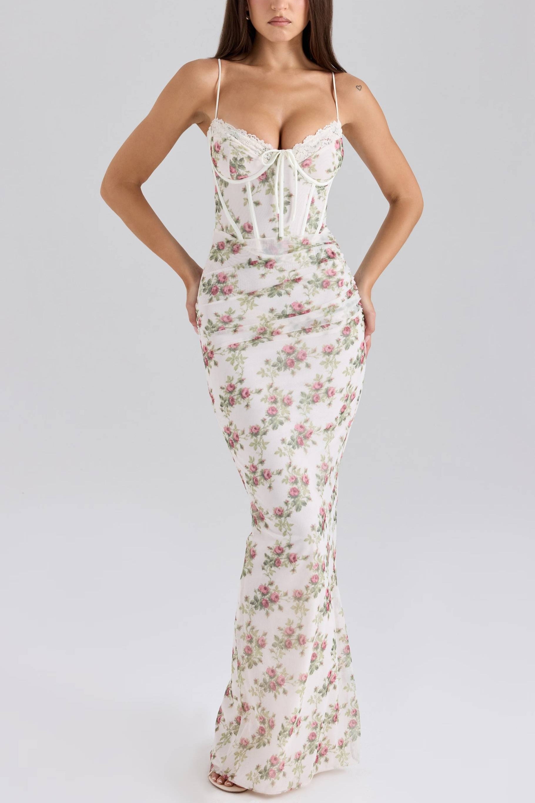 Cream_Rose_Print_Mesh_Maxi_Dress_2