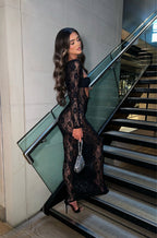 Louella 3 Piece Lace Mxi Dress - Black  GEMMACHIC