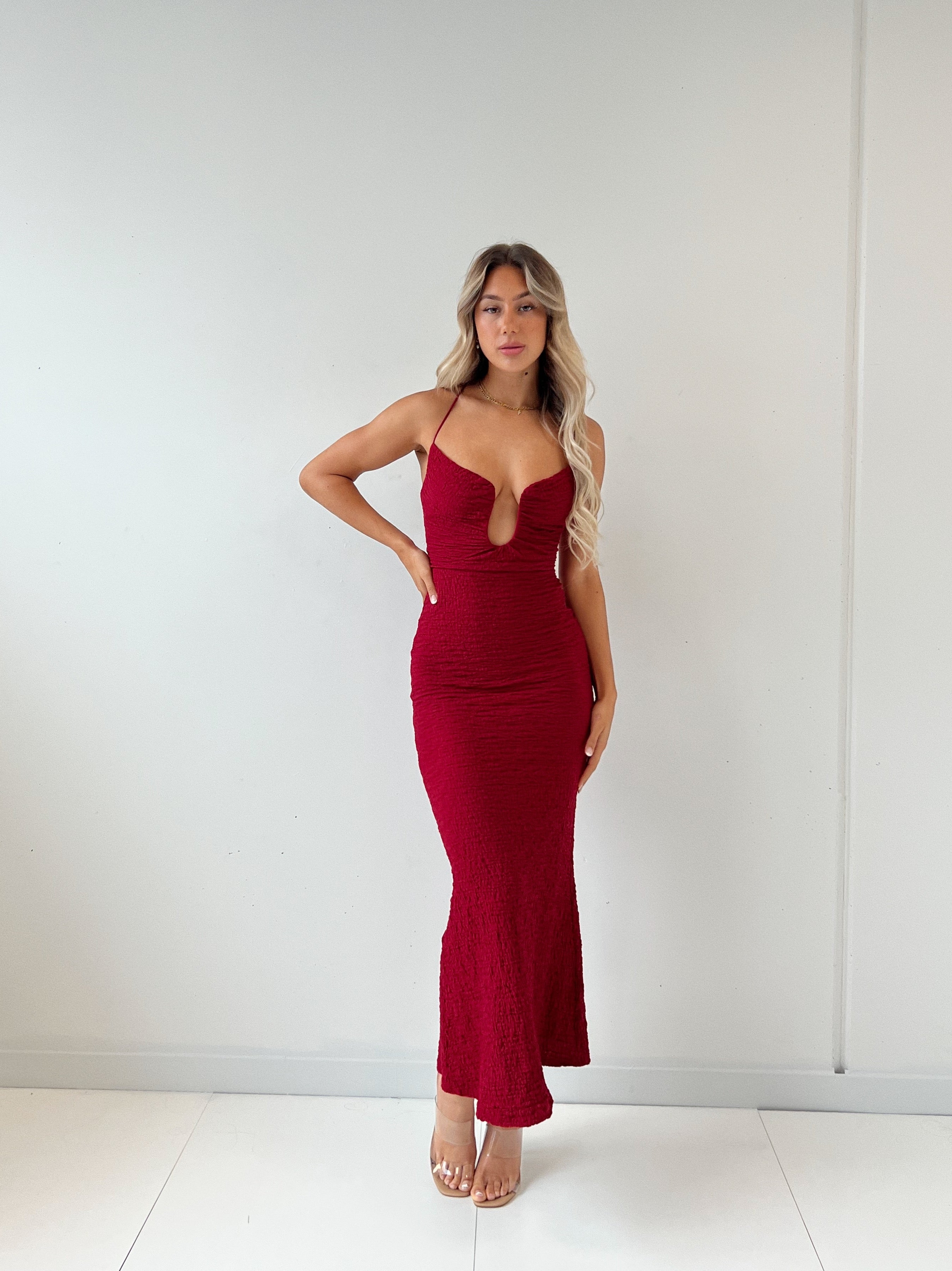 Magnificence Maxi Dress - Wine  GEMMACHIC