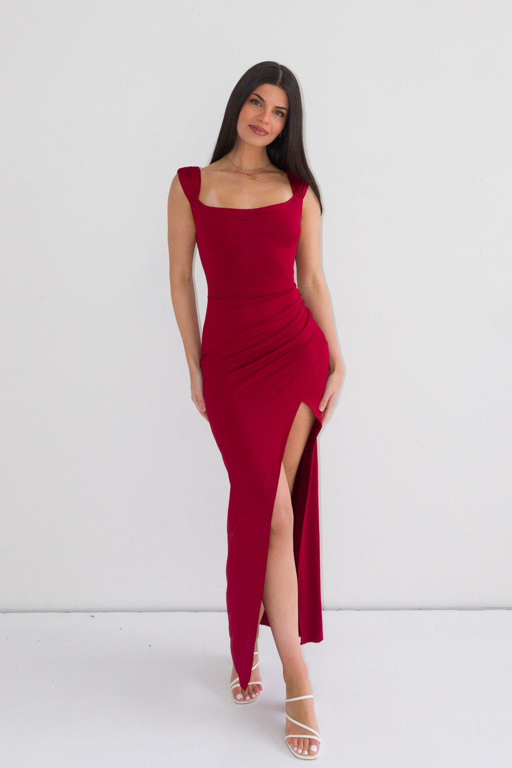 Polly Midi Dress - Wine  GEMMACHIC