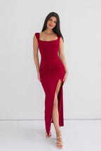 Polly Midi Dress - Wine  GEMMACHIC
