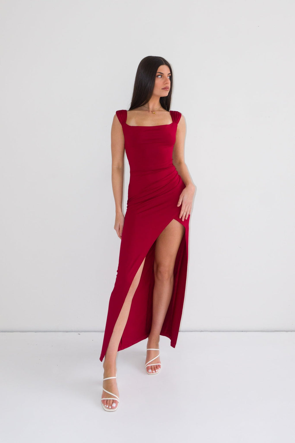 Polly Midi Dress - Wine  GEMMACHIC