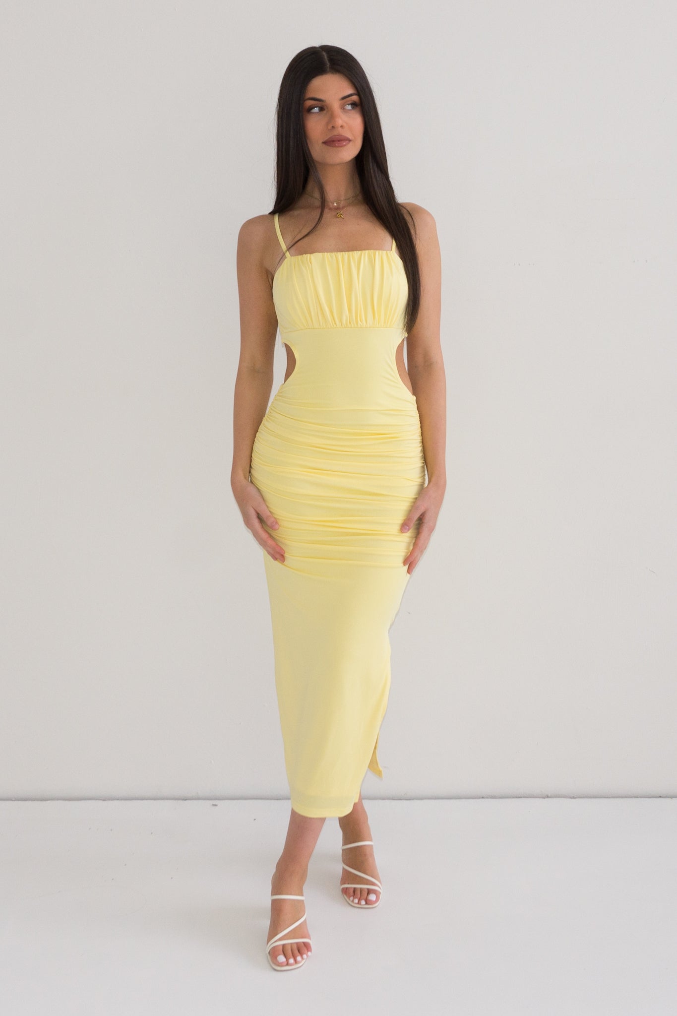 Kordyn Midi Dress - Yellow  GEMMACHIC