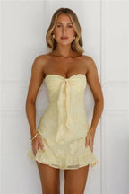 Delightful Dreams Strapless Mini Dress Yellow  GEMMACHIC