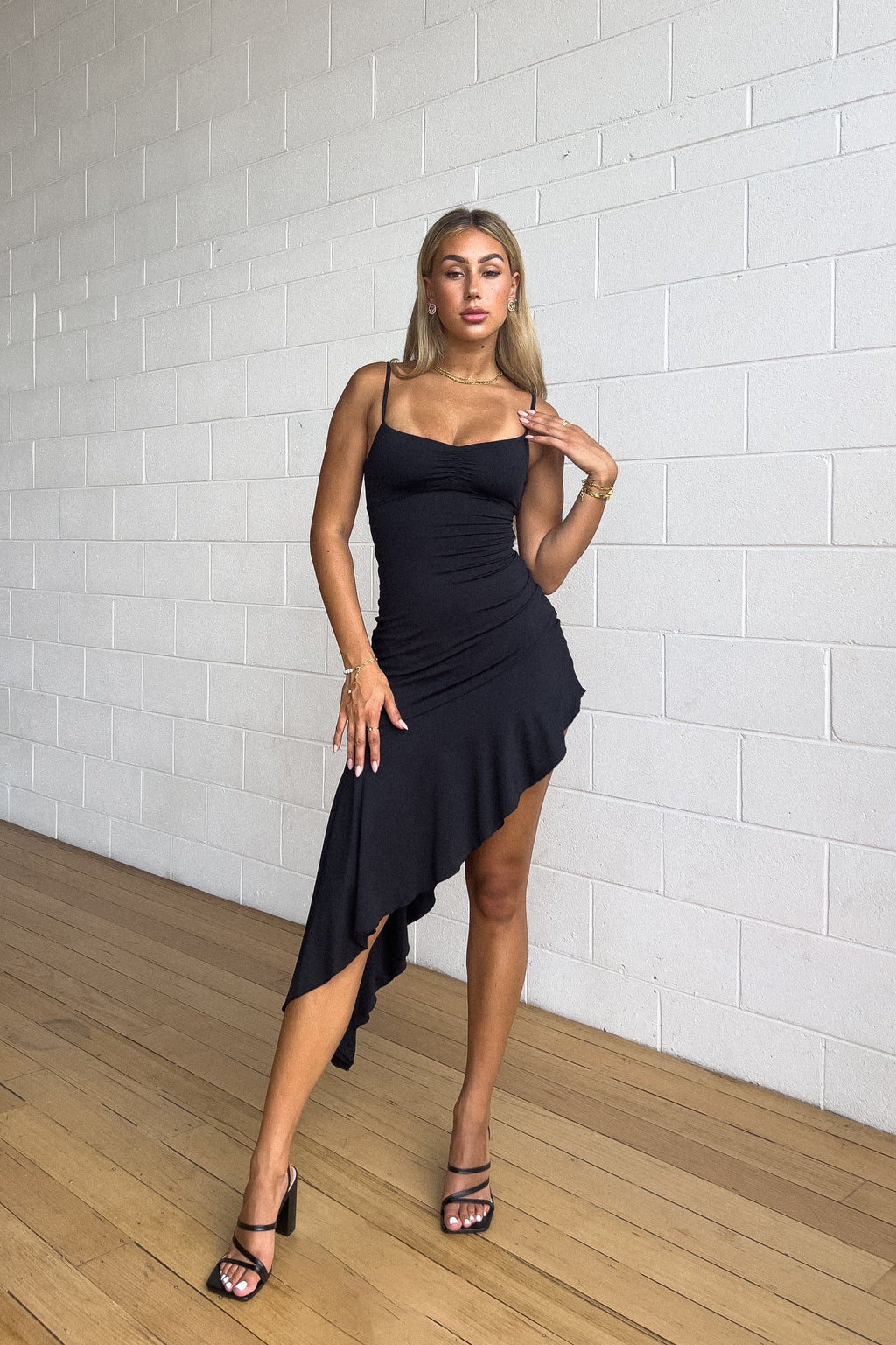 Fleur Midi Dress - Black  GEMMACHIC