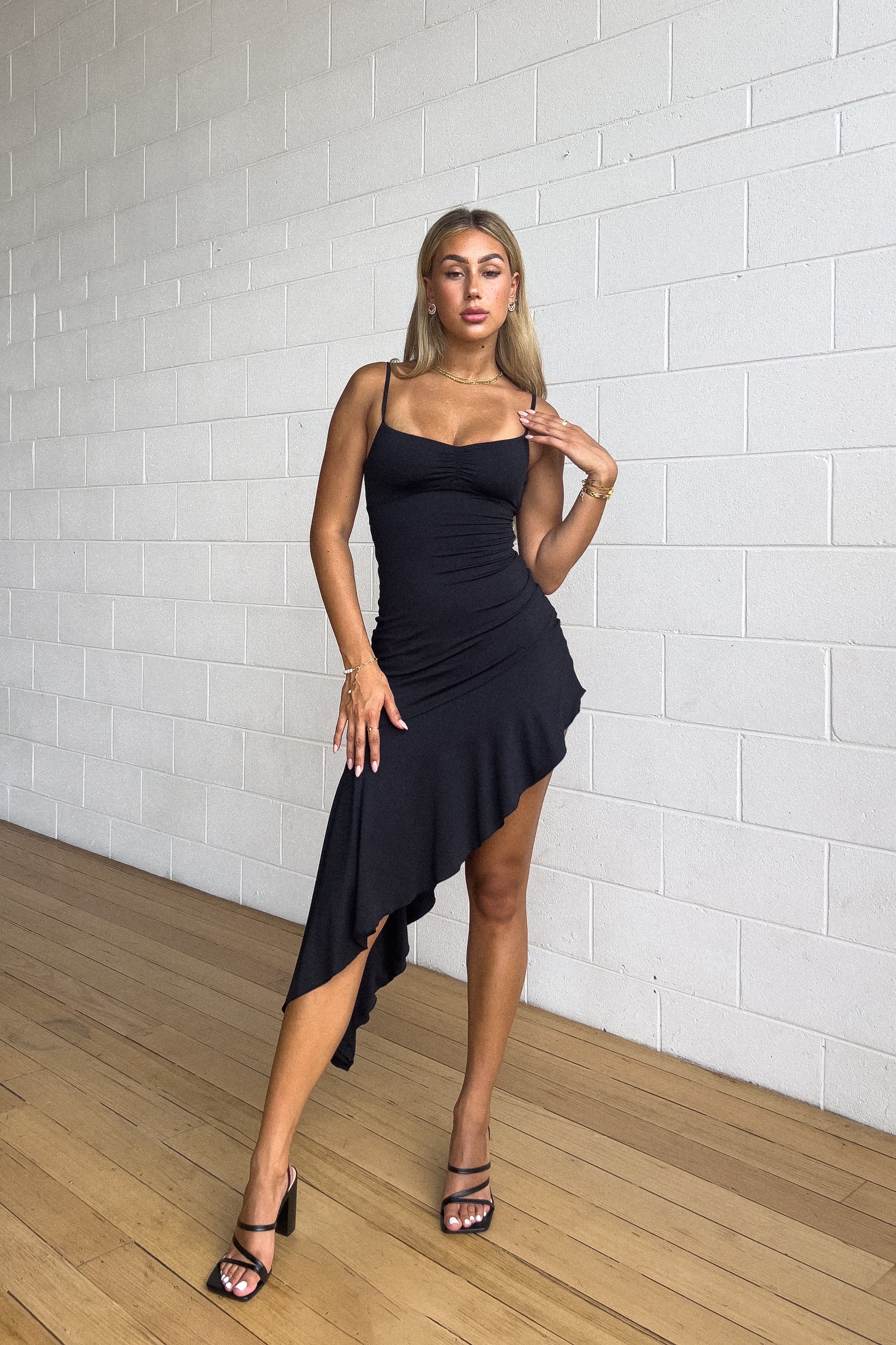 Fleur Midi Dress - Black  GEMMACHIC
