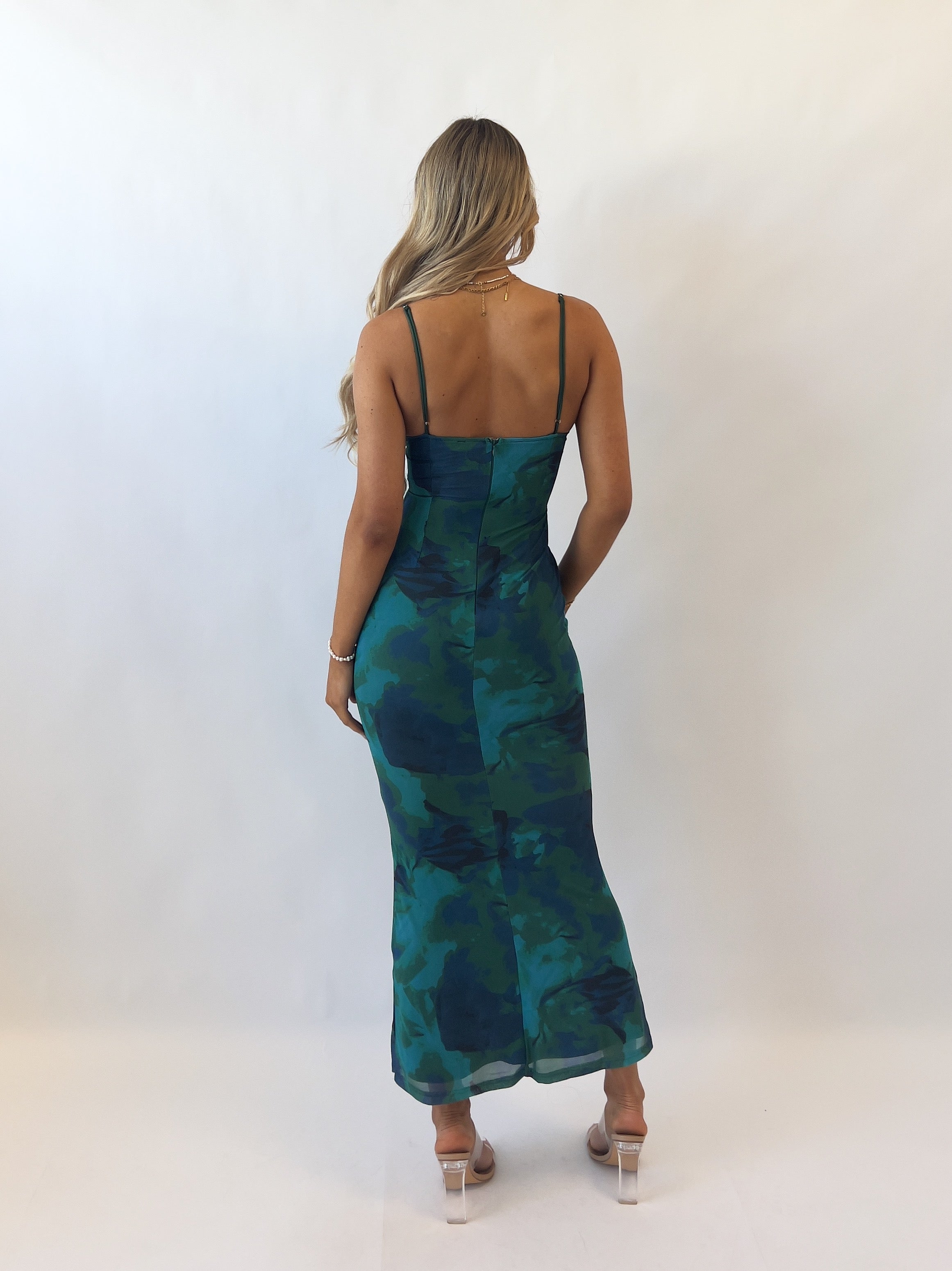 Blossom Maxi Dress - Teal Green  GEMMACHIC