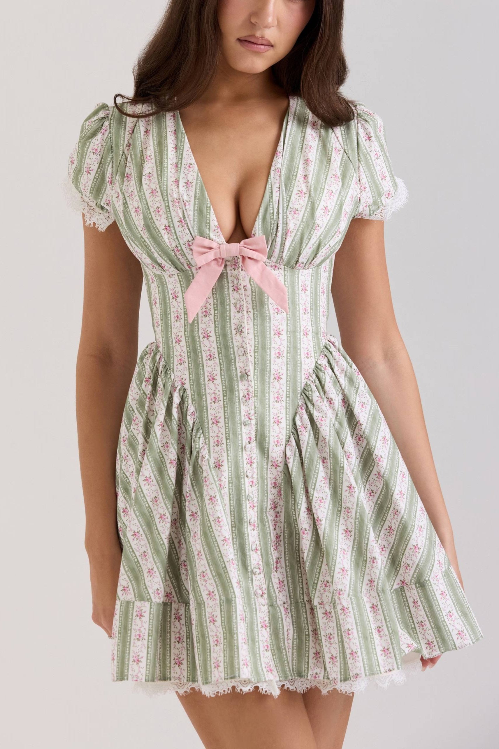 Emiliana_Green_Stripe_Floral_Print_Stretch_Cotton_Mini_Dress_2