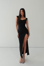 Polly Midi Dress - Black  GEMMACHIC