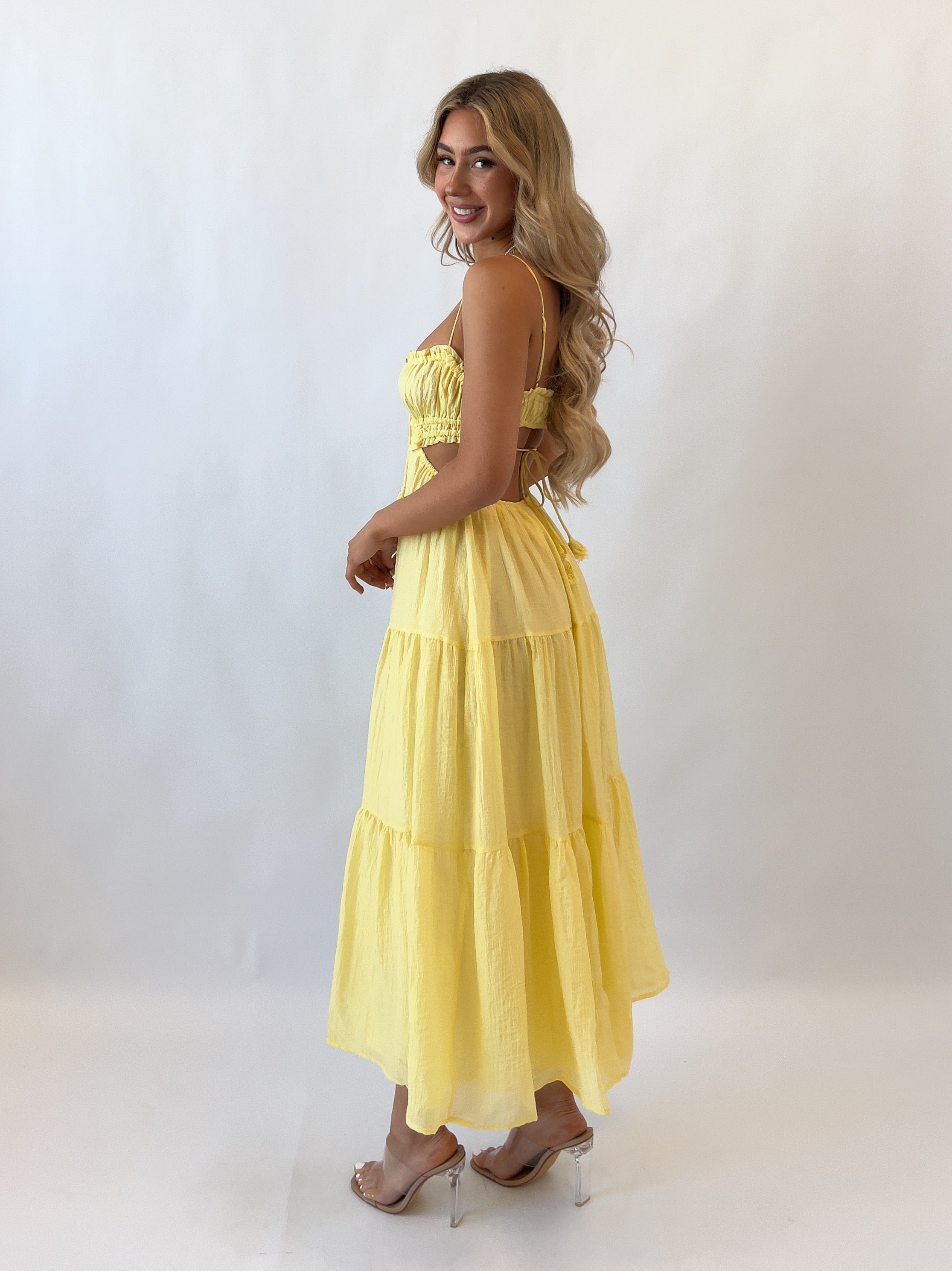 Rochelle Midi Dress - Lemon  GEMMACHIC