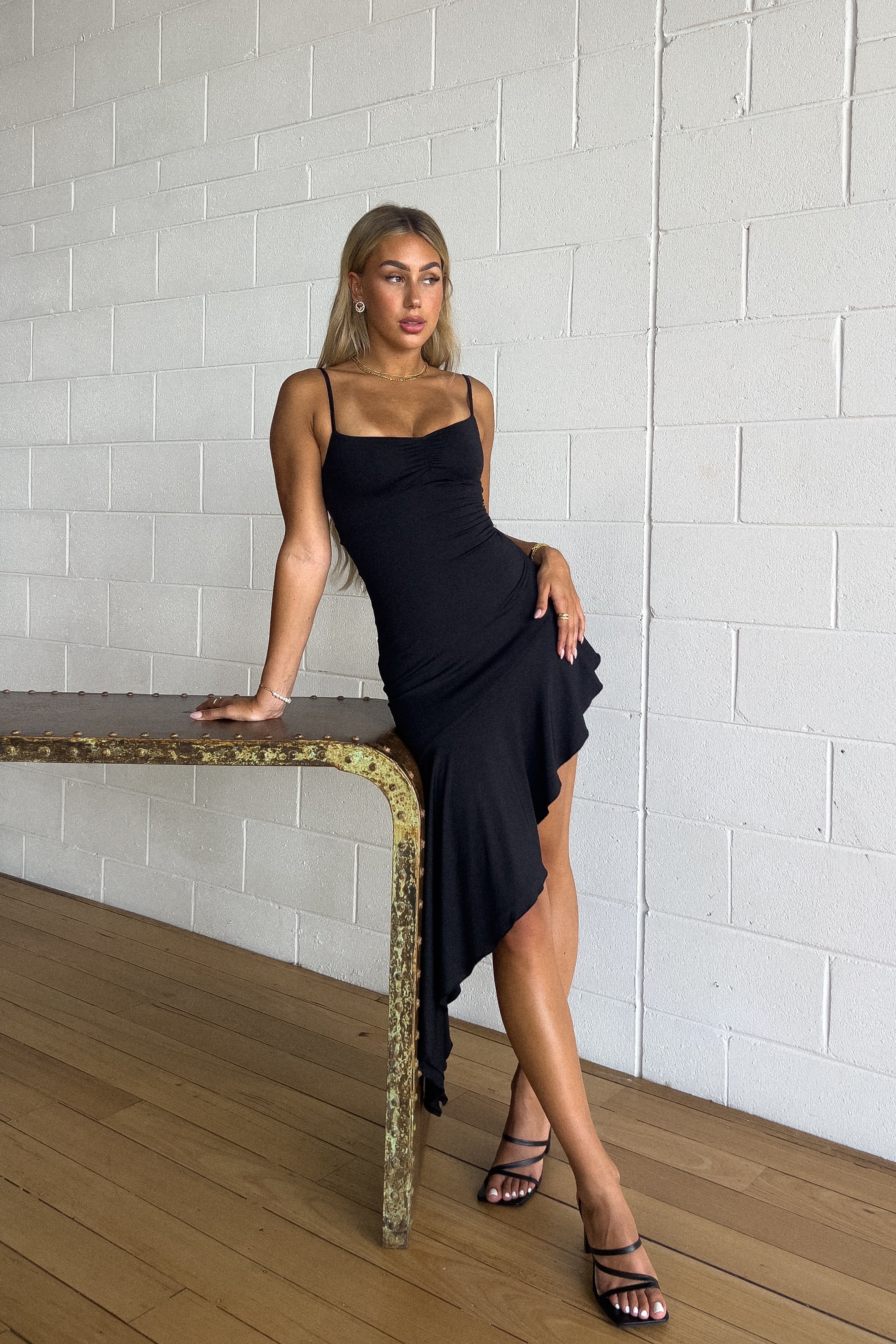 Fleur Midi Dress - Black  GEMMACHIC