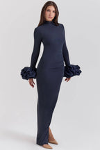 FABIENNE Midnight Ruffle Sleeve Maxi Dress  Gemma Chic