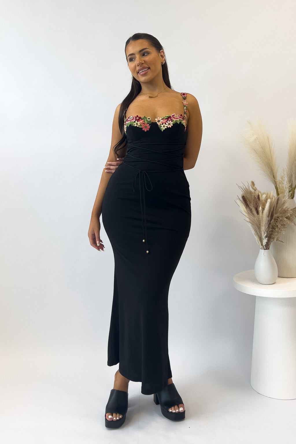 Euphrasia Maxi Dress - Black  GEMMACHIC