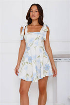 Floral Horizon Mini Dress Blue  Gemma Chic