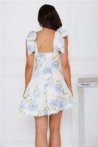 Floral Horizon Mini Dress Blue  Gemma Chic