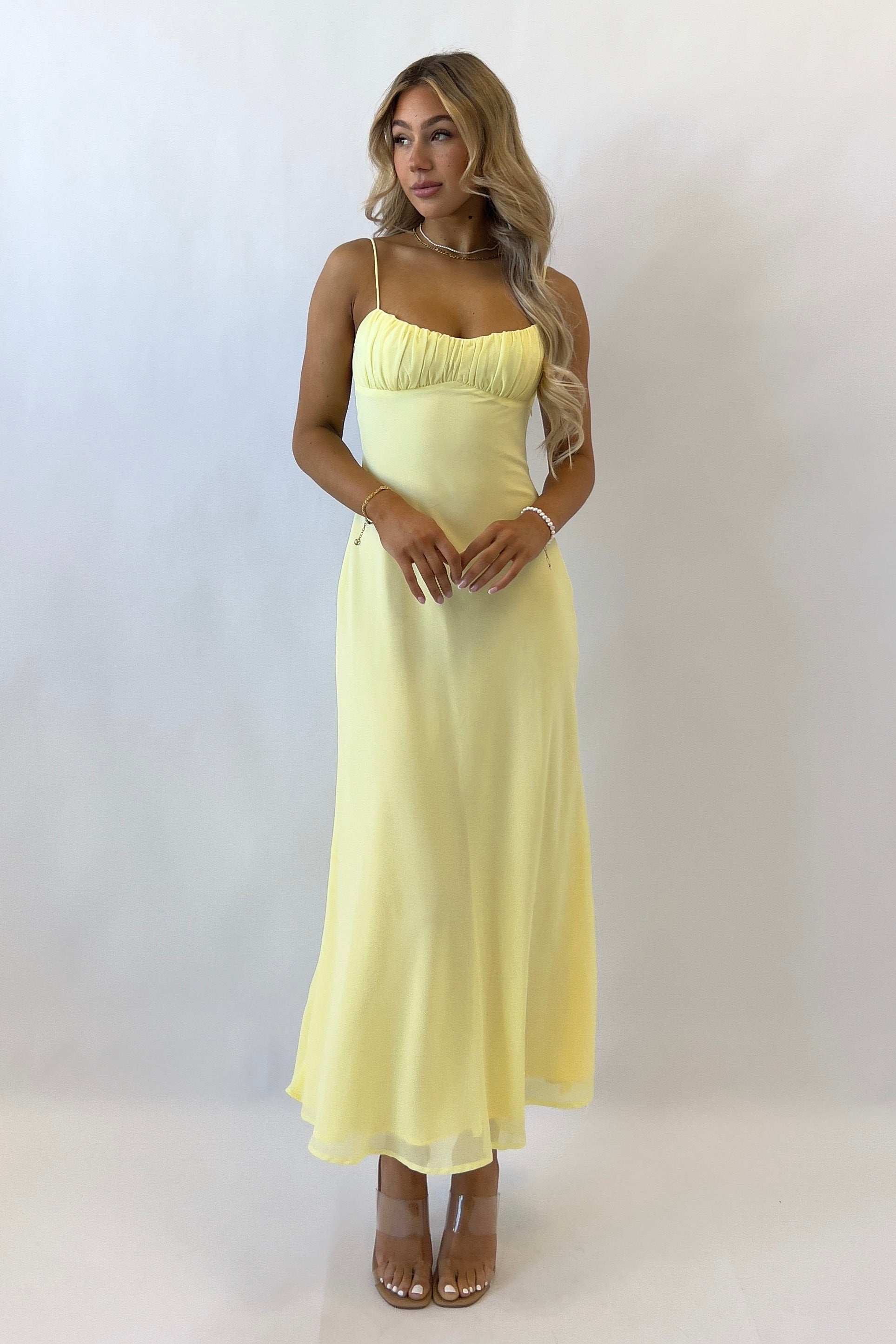 Noah Midi Dress - Yellow  GEMMACHIC