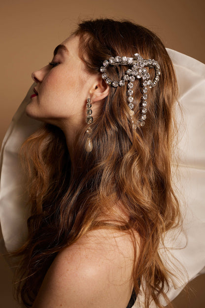 Kamala Crystal Bow Barrettes