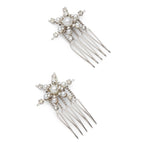 Starlet Pearl and Crystal Mini Comb Set of 2  GEMMACHIC