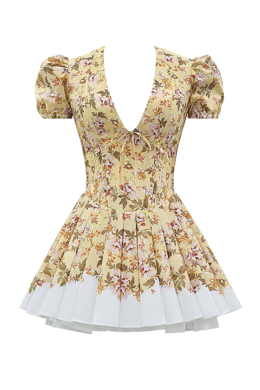 IMANI Honeyflower Print Pleated Cotton Mini Dress  Gemma Chic