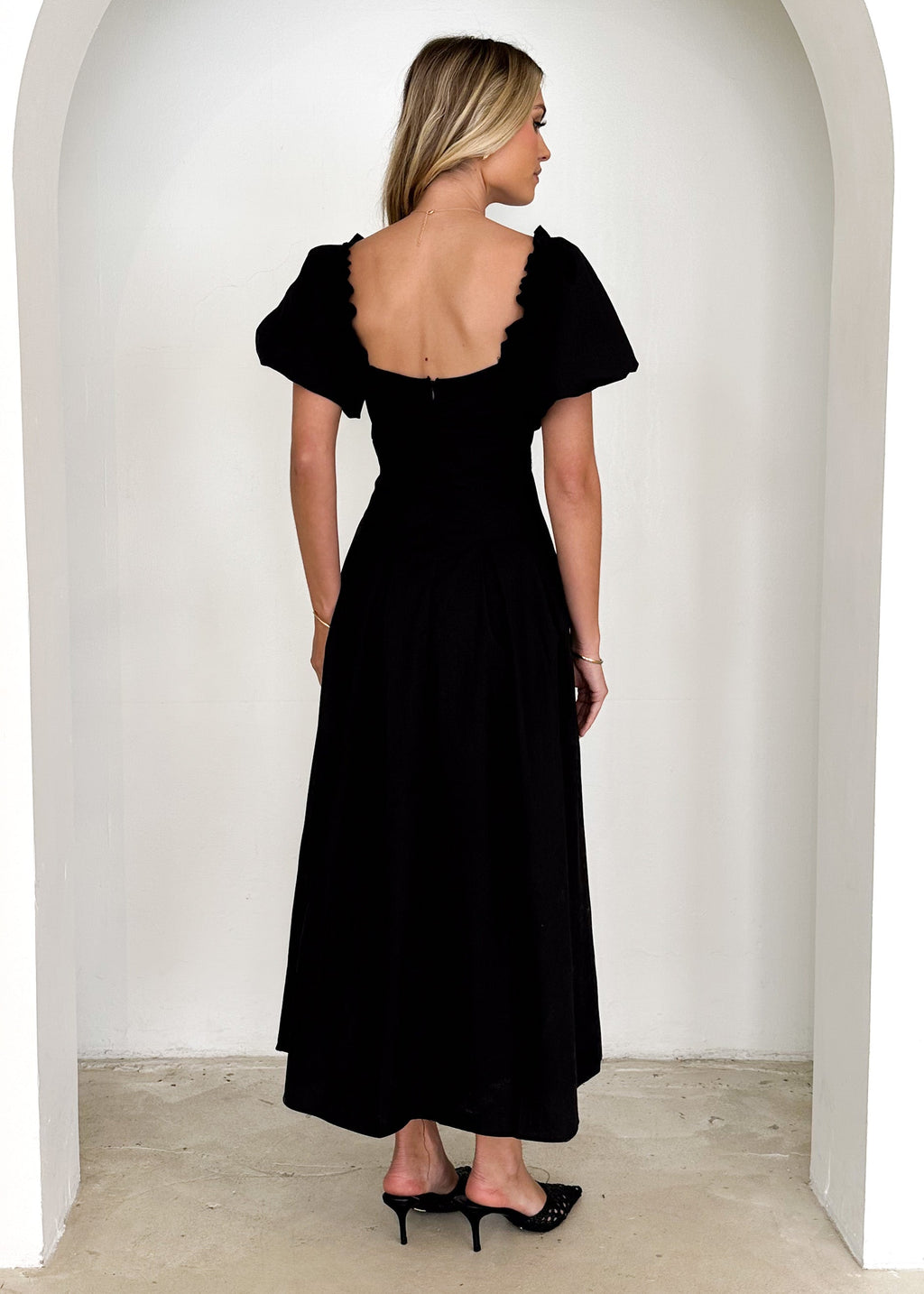 Larttie Off Shoulder Midi Dress - Black  GEMMACHIC