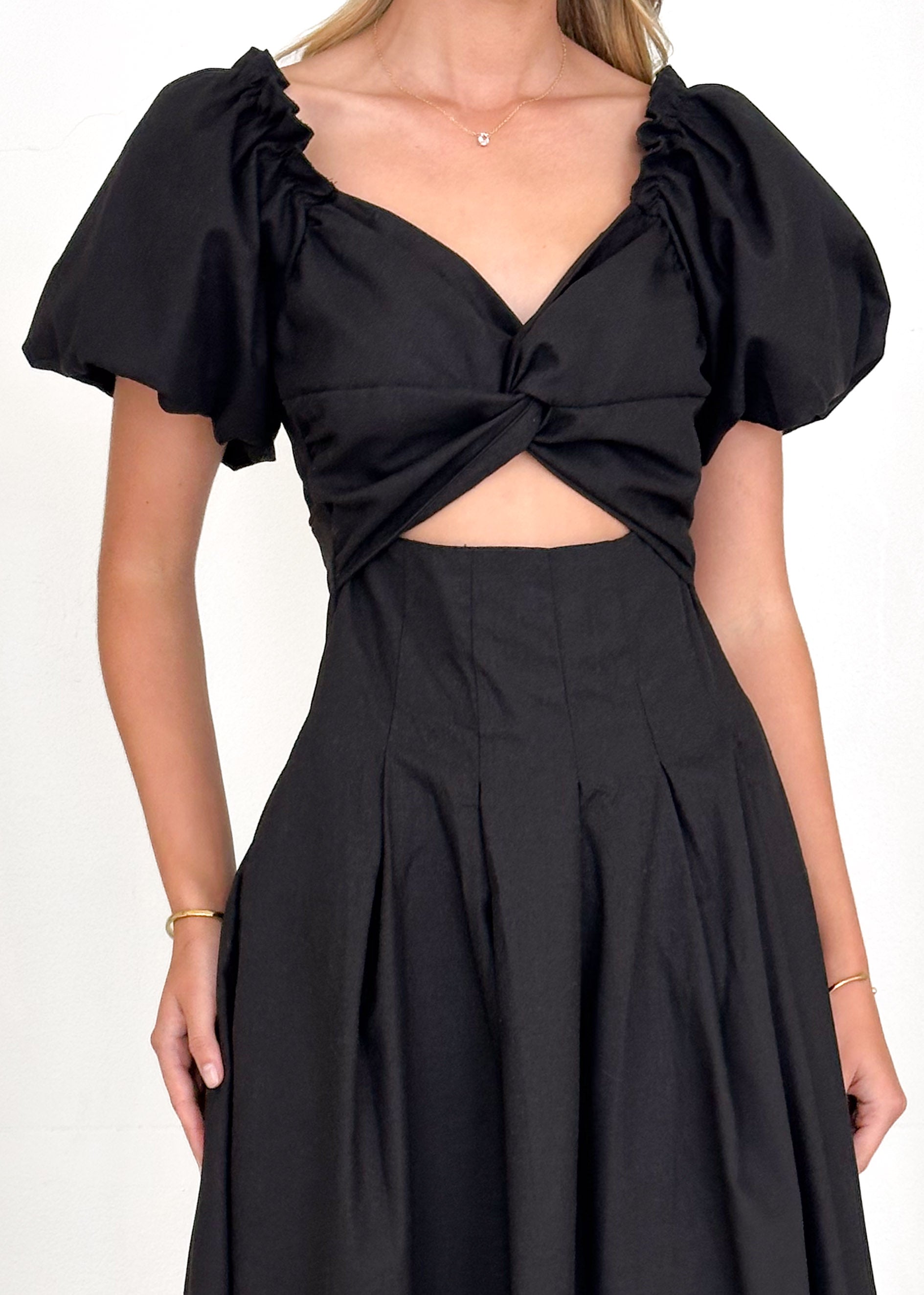 Larttie Off Shoulder Midi Dress - Black  GEMMACHIC