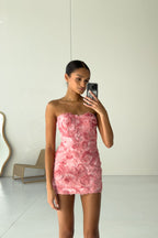 Rosette Mini Dress - Pink  GEMMACHIC