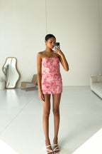 Rosette Mini Dress - Pink  GEMMACHIC