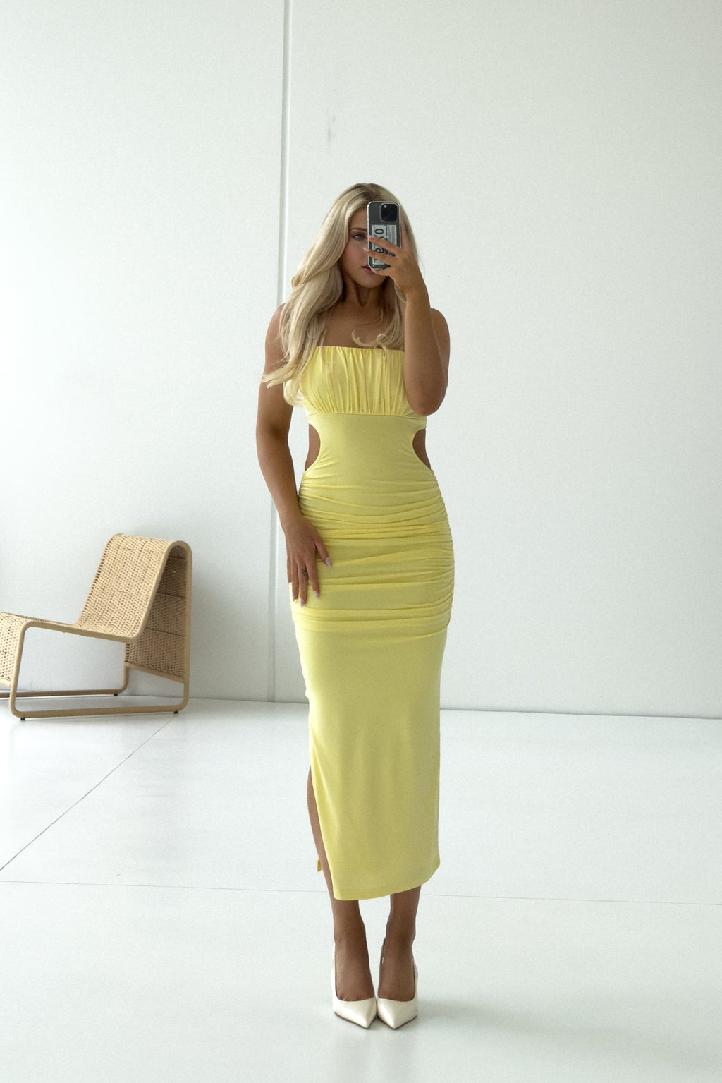 Kordyn Midi Dress - Yellow  GEMMACHIC