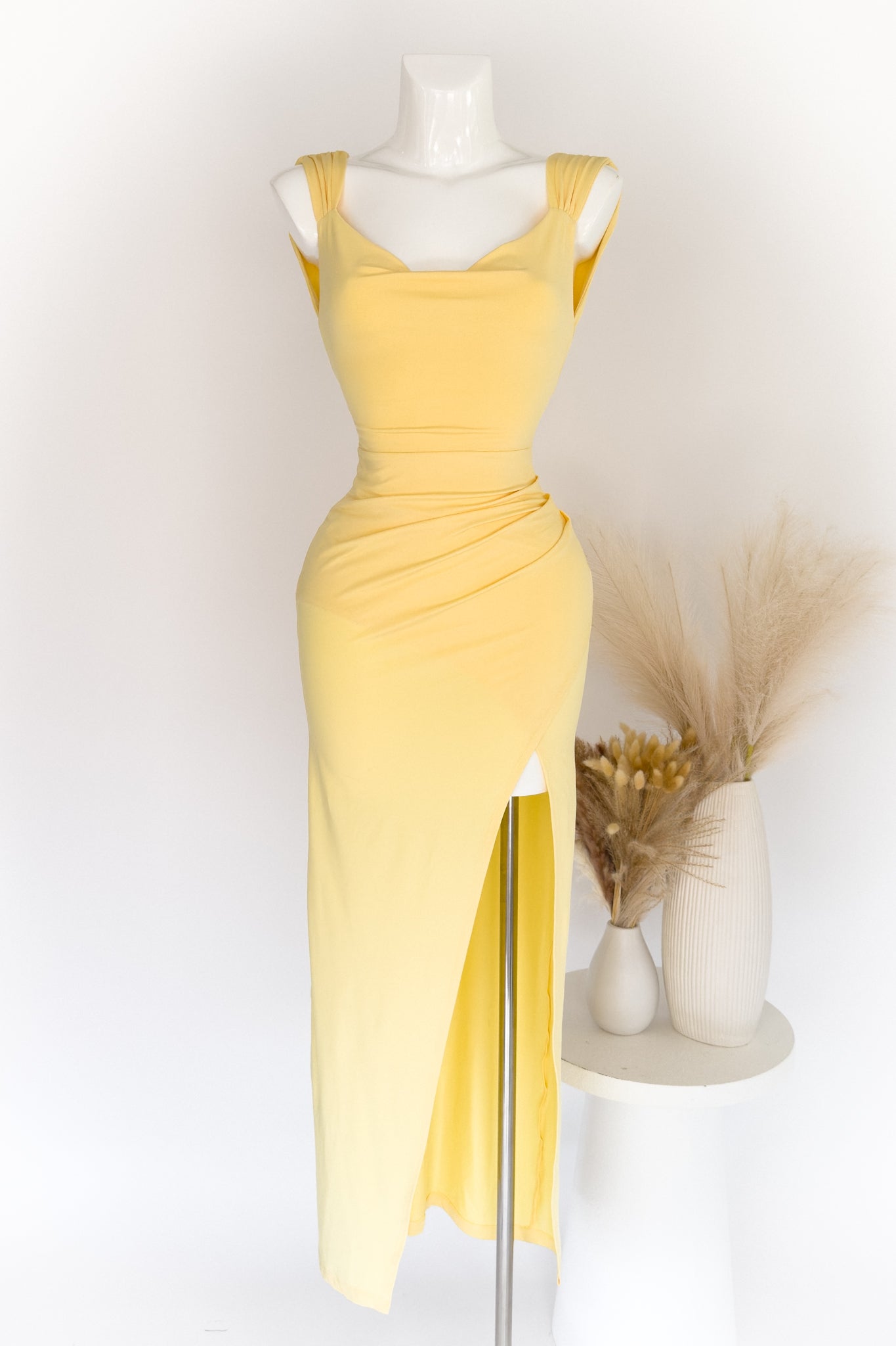 Polly Midi Dress - Lemon  GEMMACHIC