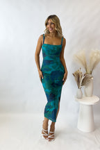 Adette Midi Dress - Green  GEMMACHIC